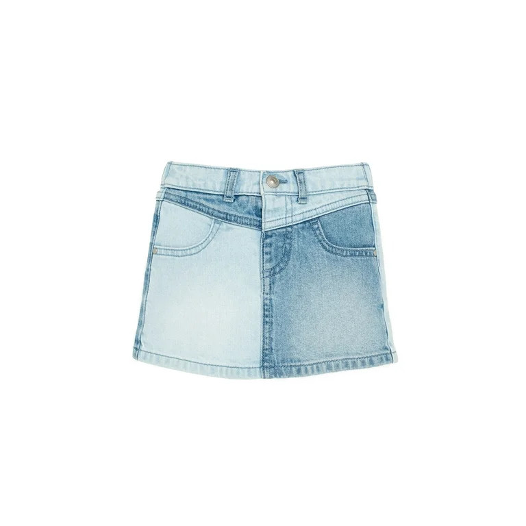 Wonder Nation Toddler Girl Colorblock Denim Skort, Sizes 12M-5T | Walmart (US)