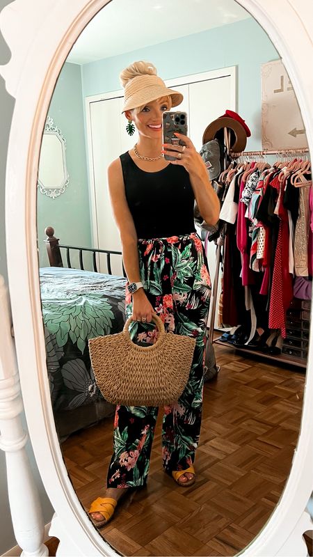 Tropical two piece loungewesr set from Amazon - straw visor - straw bag - colorful sandaks - resort wear - beach style - summer outfit idea - Amazon Fashion - Amazon finds 


#LTKSeasonal #LTKstyletip #LTKunder50