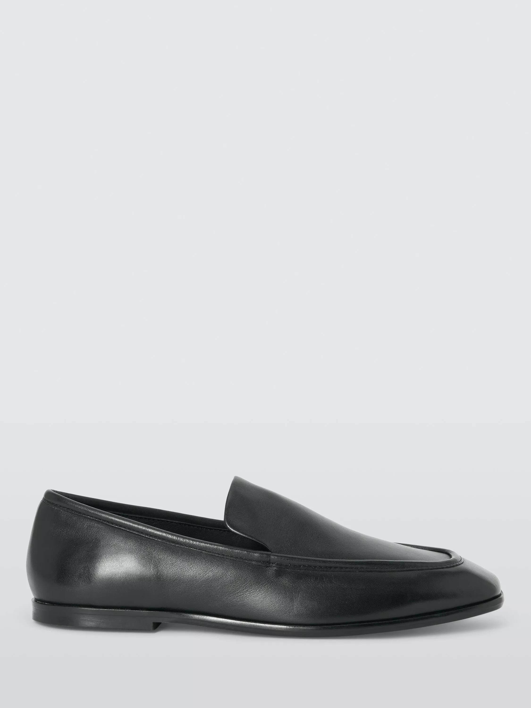John Lewis Gloria Leather Cigar Apron Loafers, Black | John Lewis (UK)
