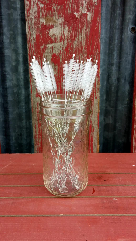 Straw Cleaner | Stainless Steel Straw Cleaner | Straw Brush | ToGo Mason Drinking Glass | Straw Clea | Etsy (US)