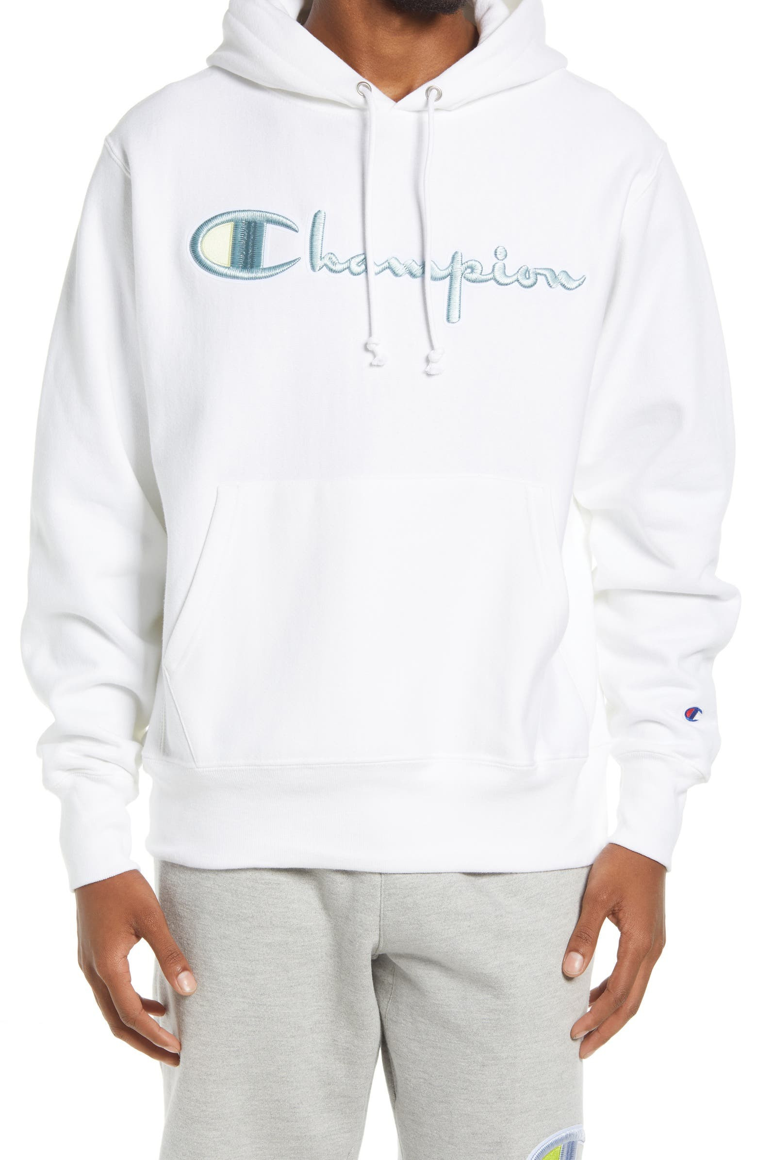 Reverse Weave® Script Logo Hooded Sweatshirt | Nordstrom | Nordstrom
