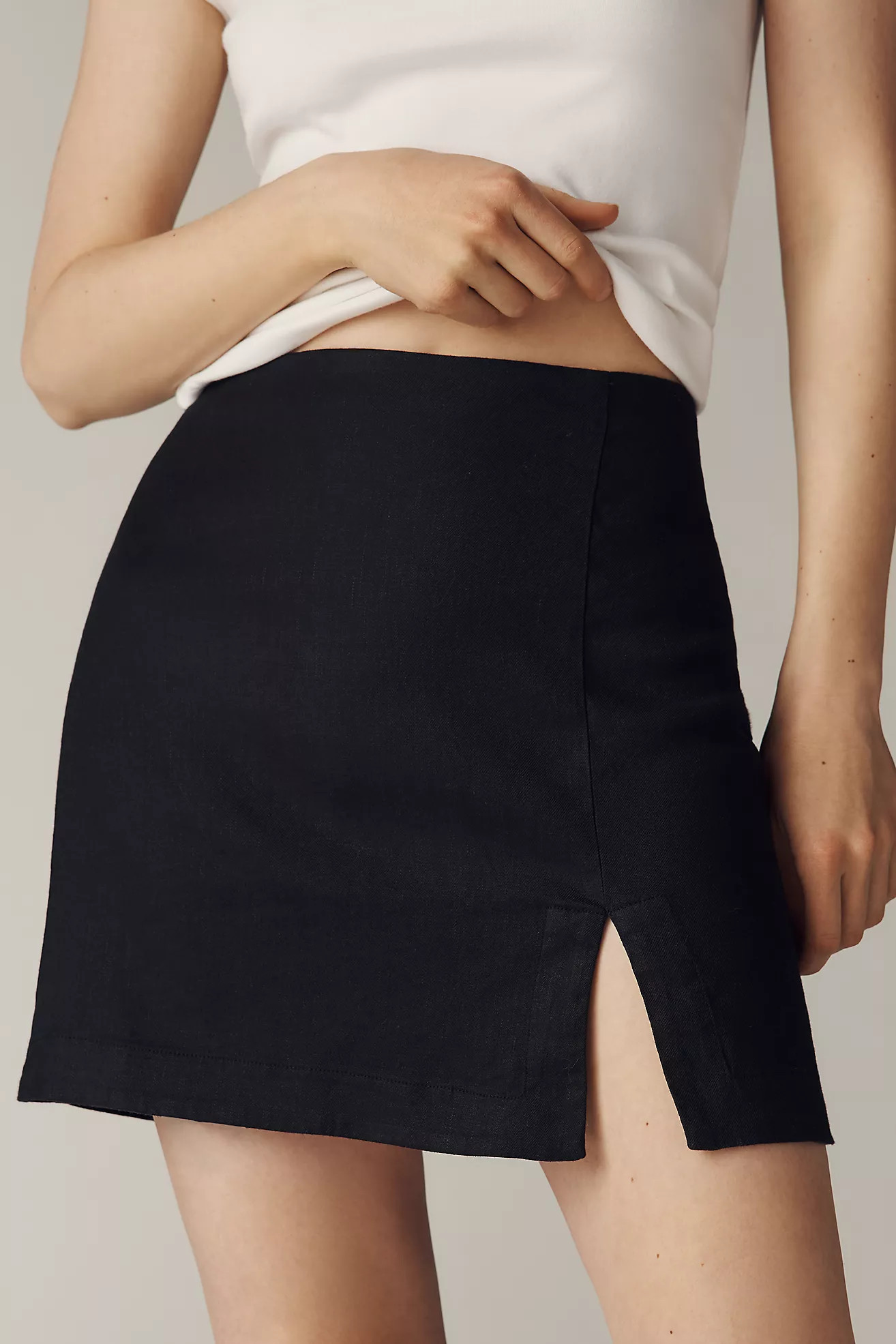 Maeve Notched Mini Skirt | Anthropologie (US)
