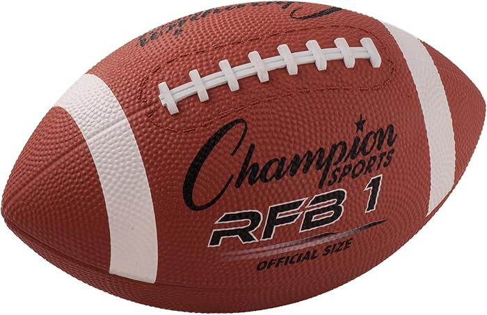 Champion Sports Rubber Football – Durable All-Weather Football with Enhanced Grip - Backyard Pl... | Amazon (US)