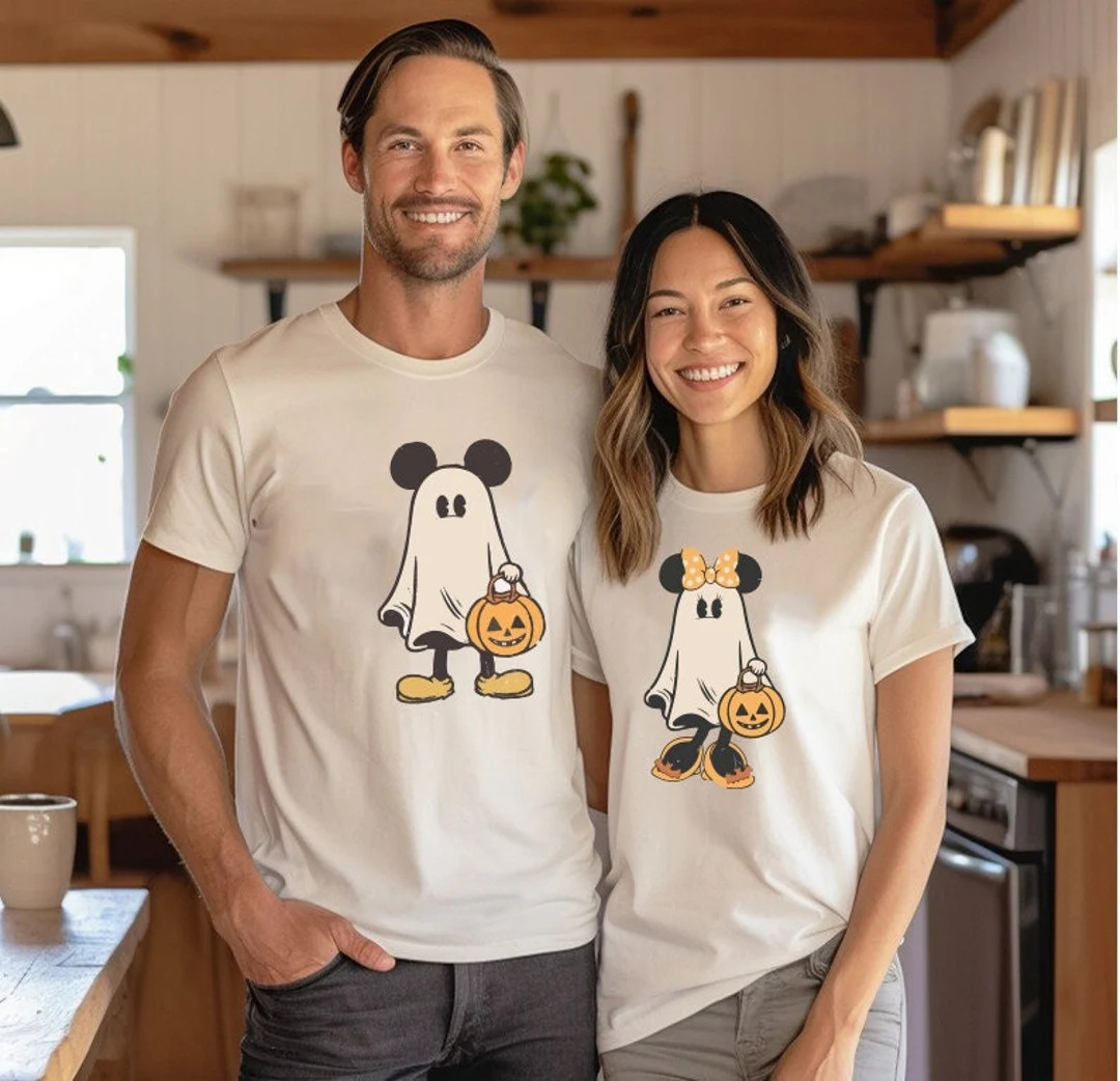 Mickey and Minnie Ghost Couple Halloween Shirt Retro Couple - Etsy | Etsy (US)
