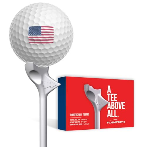 FLIGHTPATH Premium Golf Tees - Durable Plastic Golf Tees Designed to Enhance Golf Shot Distance & Precision - Robotically Tested to Reduce Ball Spin - USGA Approved Golf Equipment - (Pack of 8, 3.25“) | Amazon (US)