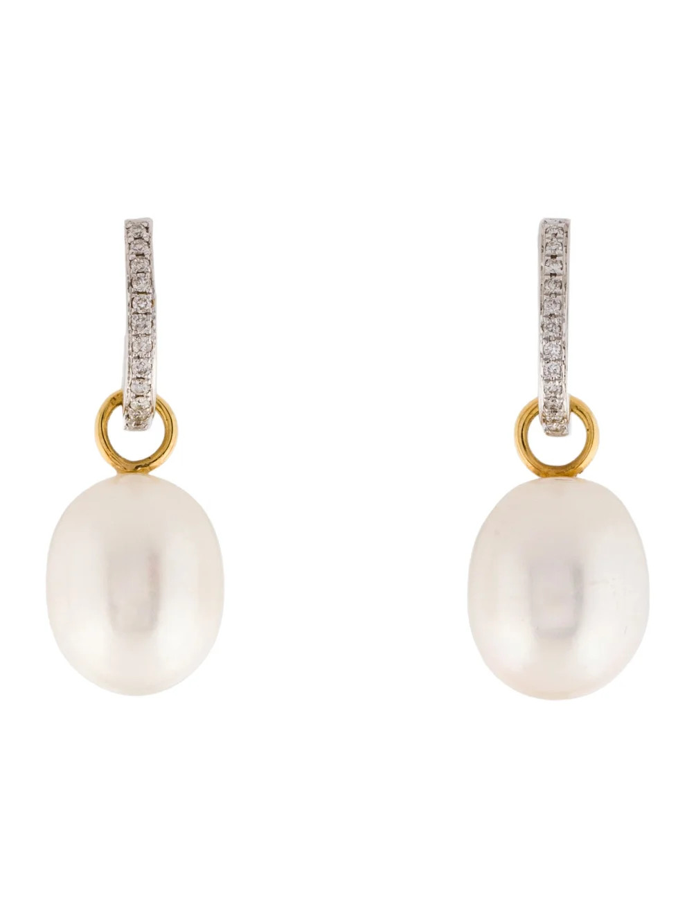 18K Pearl & Diamond Drop Earrings | The RealReal