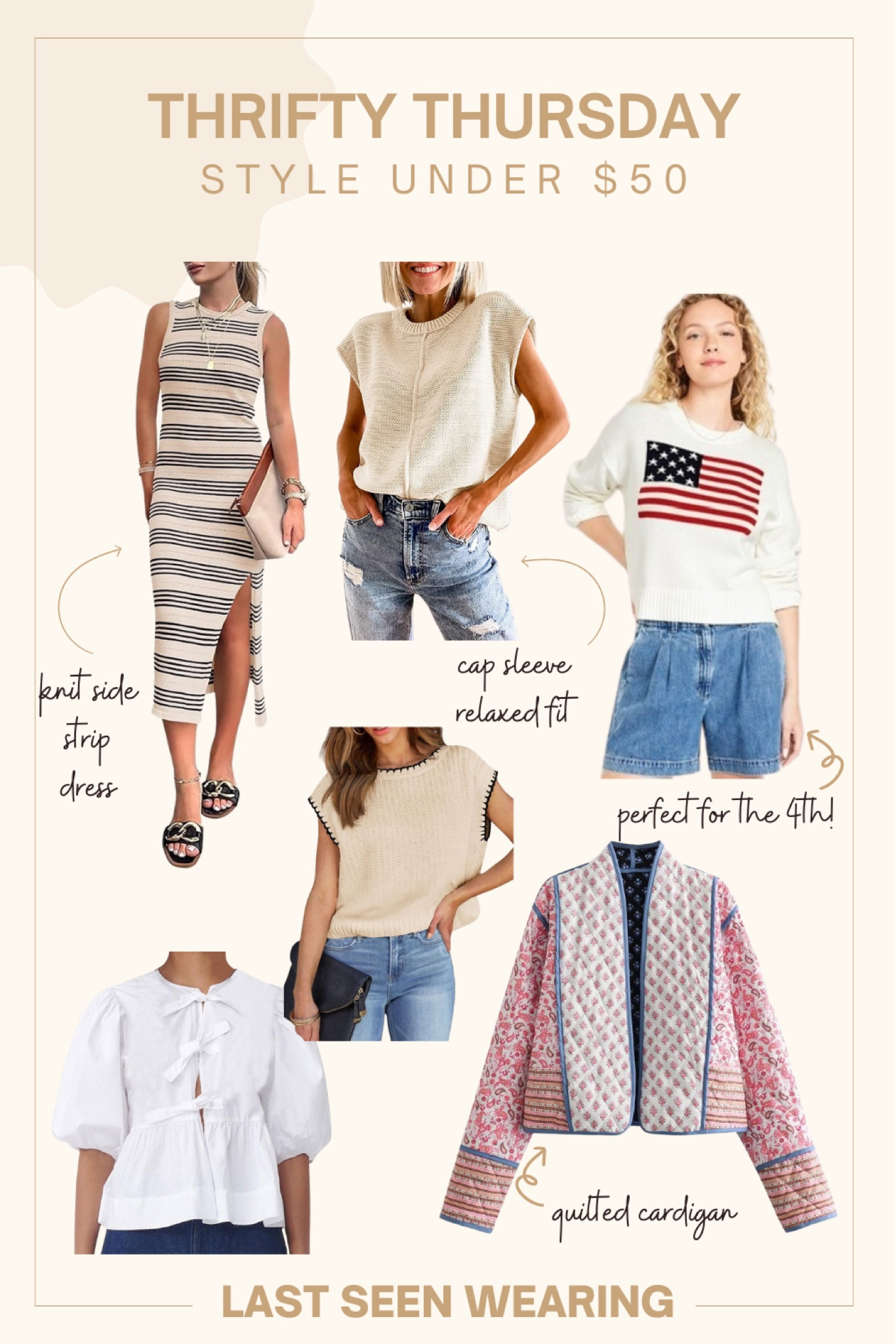 Thrifty Thursday -Style Under $50
#quiltedcardigan #capsleeve

#LTKstyletip