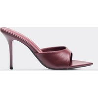 Robin Pointed Peep Toe Stiletto Heeled Mule In Burgundy Faux Leather, Women's Size UK 3 | EGO (UK)