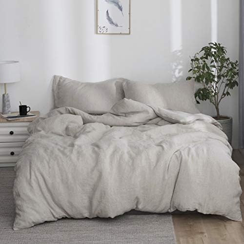 Simple&Opulence 100% Linen Duvet Cover Set 3pcs Stone Washed Natural French Flax Basic Style Soli... | Amazon (US)