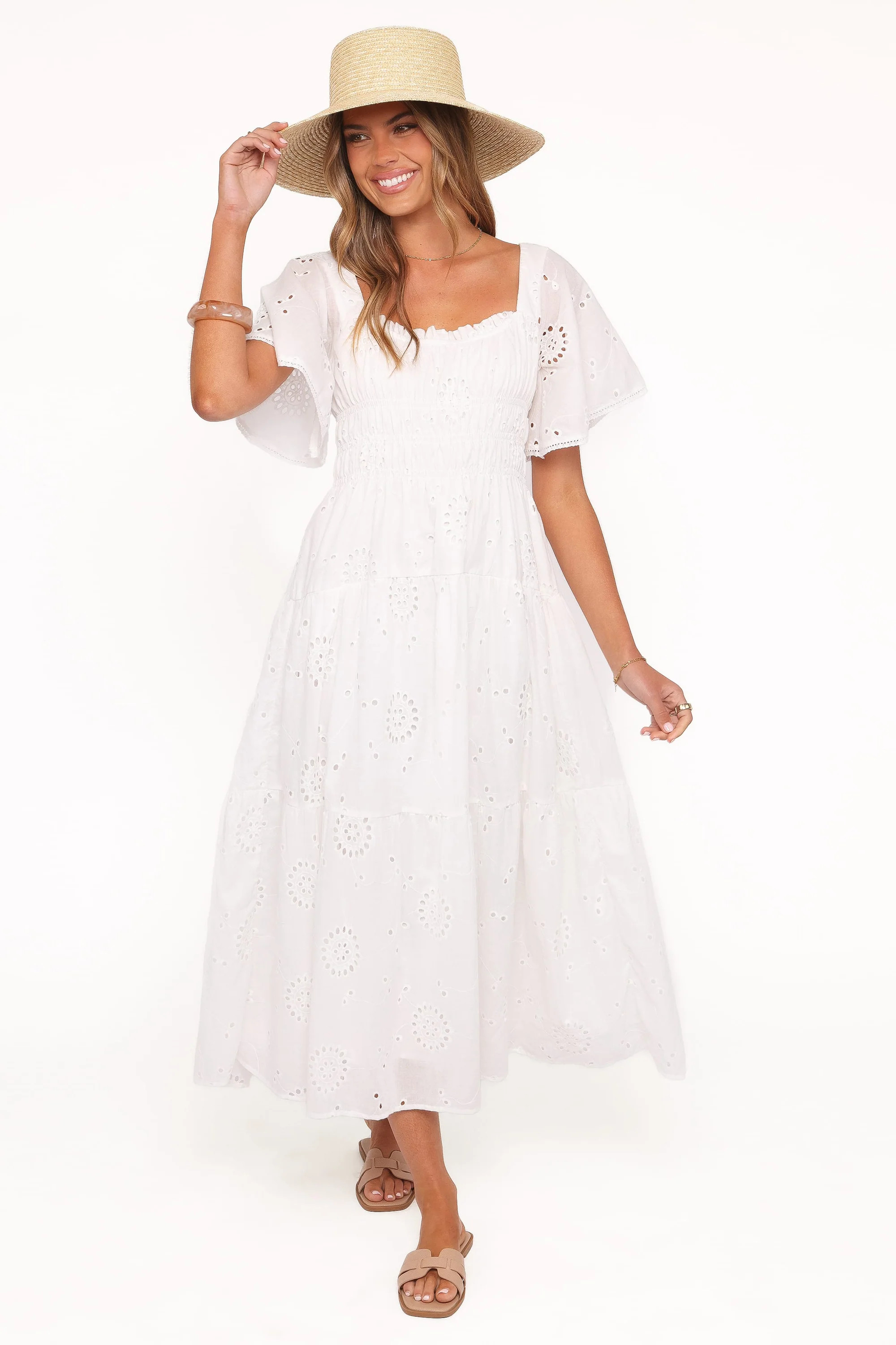 Tierney Midi Dress - White | Petal & Pup (US)
