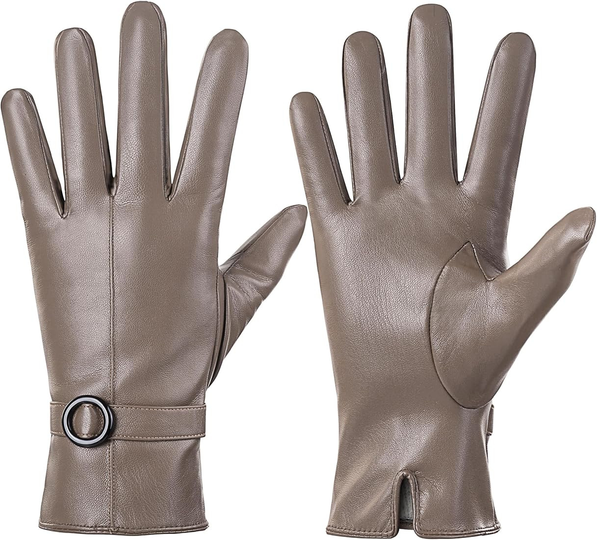 Womens Winter Leather Gloves Touchscreen Texting Warm Driving Lambskin Gloves | Amazon (US)