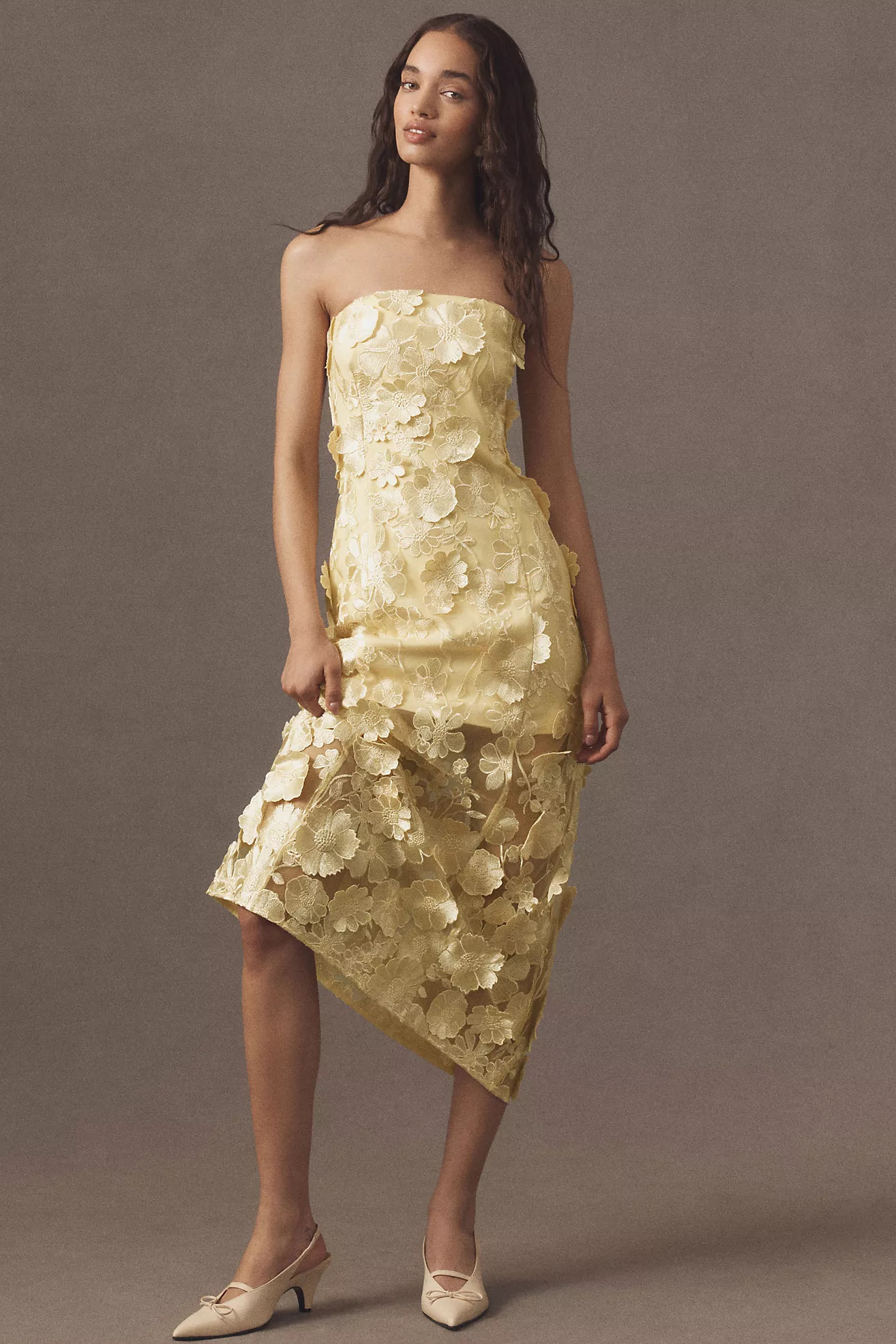 Endless Rose Strapless Floral Appliqué Dress | Anthropologie (US)
