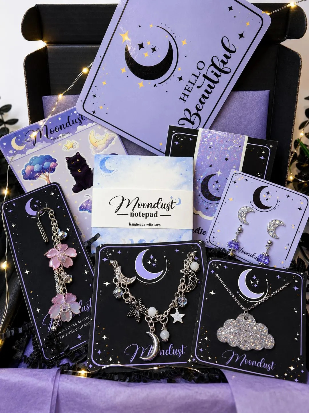 Celestial Moon Box Handmade Set with Moon Necklace, Earrings, Bracelet | Etsy (Global)