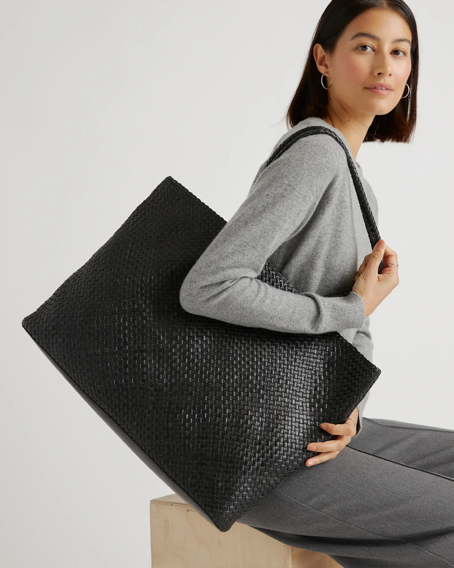 Italian Leather Handwoven Tote | Quince