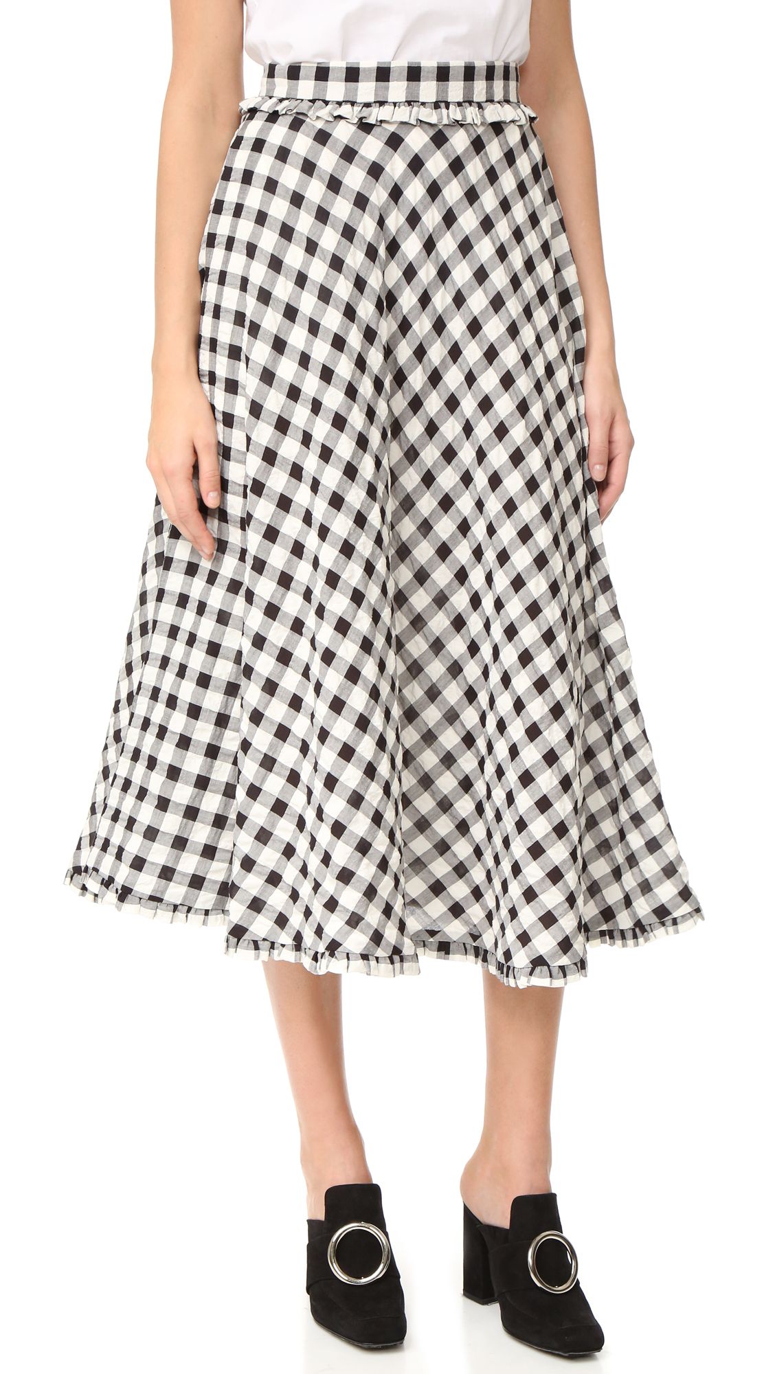 Gingham Flared Skirt | Shopbop