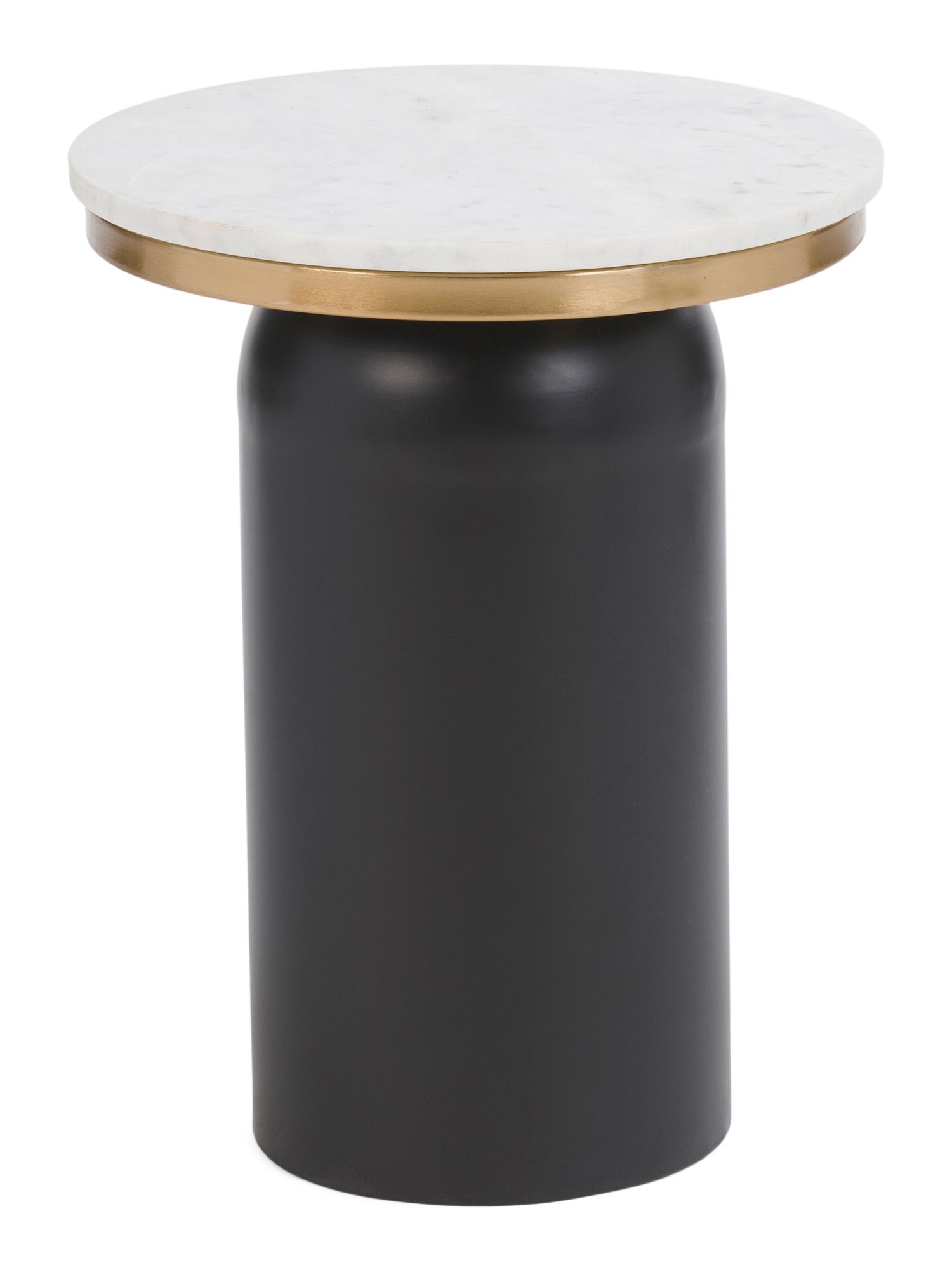 21in Marble Metal Cylinder Side Table | Marshalls