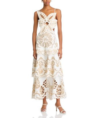 FARM Rio Off White Flower Richelie Dress - Exclusive  | Bloomingdale's Women | Bloomingdale's (US)