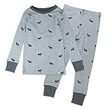 HonestBaby 2-Piece Pajamas Sleepwear PJs 100% Organic Cotton for Baby, Toddler, Kids, Boy, Grey Scotty Dog, 4T | Amazon (US)