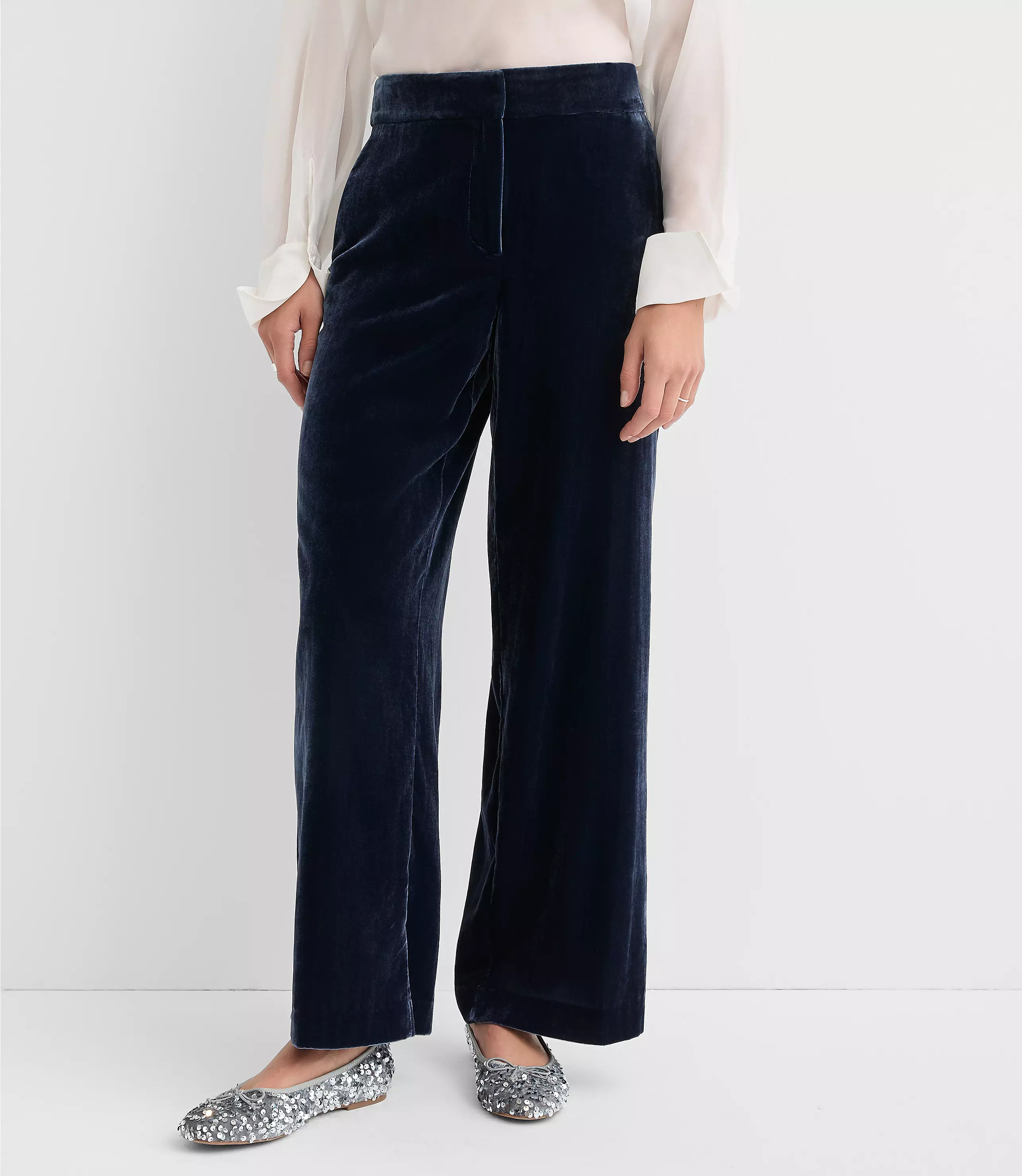 Tall Clean Wide Leg Pants in Velvet | LOFT