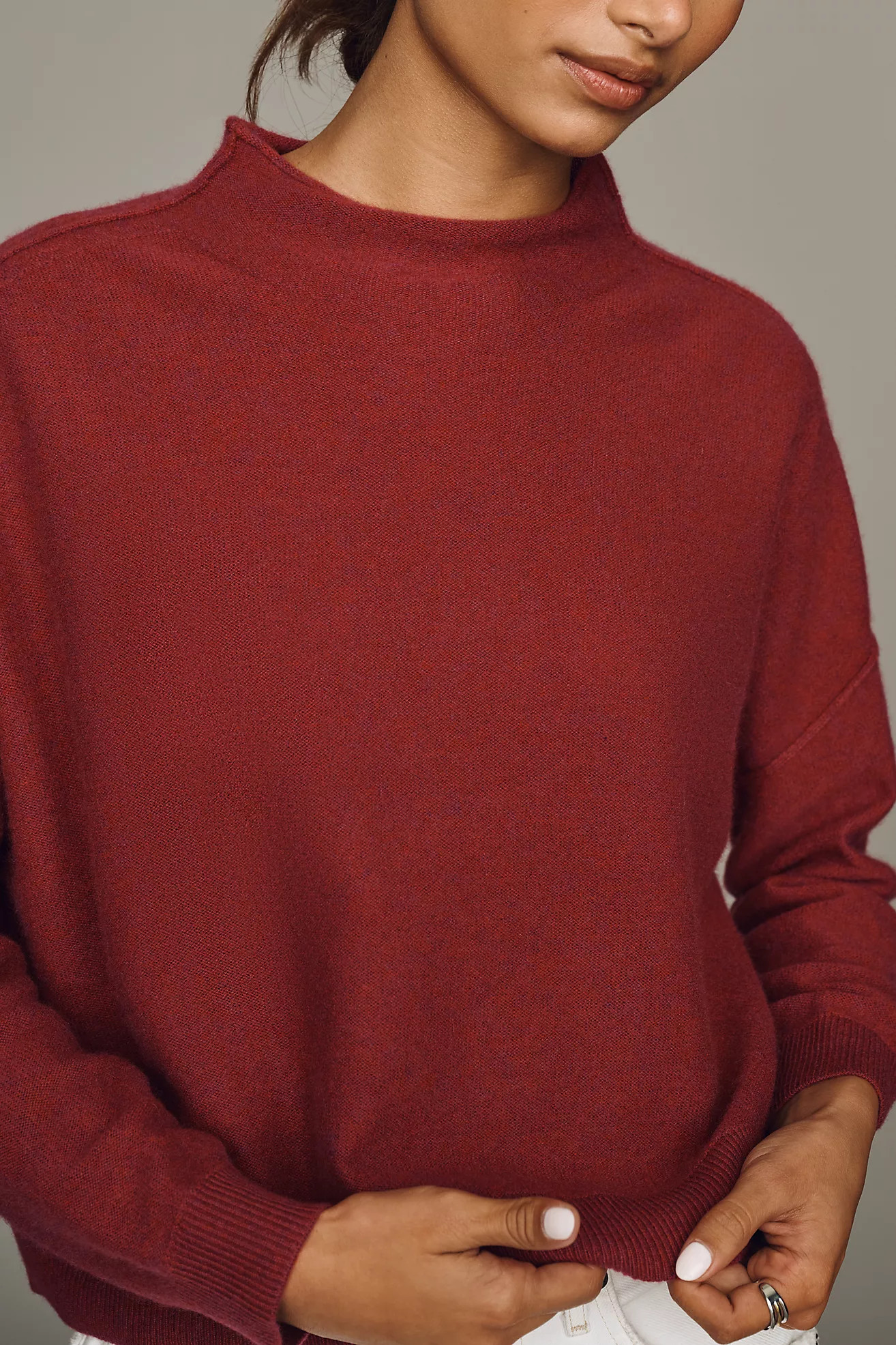Pilcro Alani 100% Cashmere Mock-Neck Sweater | Anthropologie (US)