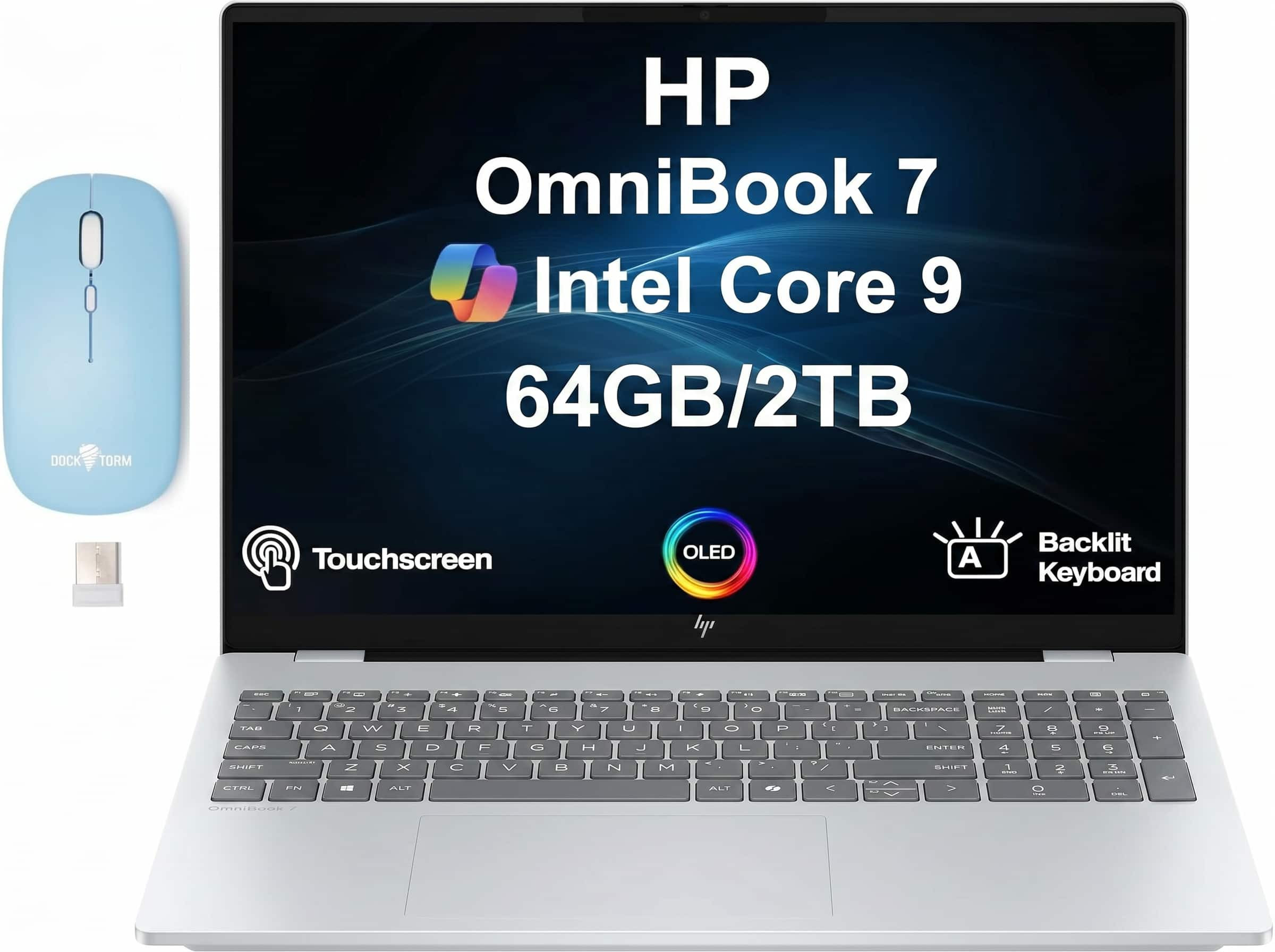 HP - Upgraded - OmniBook 7 Laptop 16.0 2048x1280 Display (Core 9 270H, 64GB, 2TB SSD, Win 11 Pro) w/Dockztorm Wireless Mouse - Glacier Silver | Best Buy U.S.