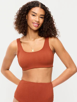 Ribbed Scoop-Neck Swim Top | Old Navy (US)