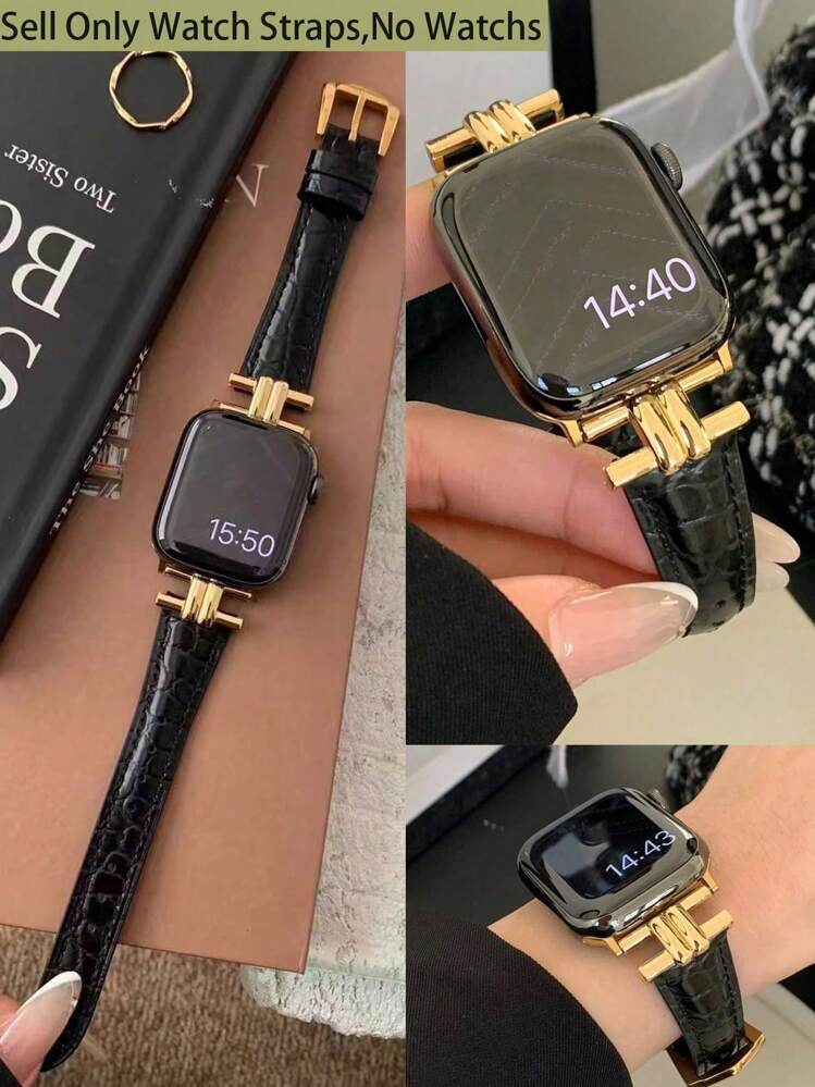 1pc Leather Apple Watch Band - Crocodile Print | SHEIN