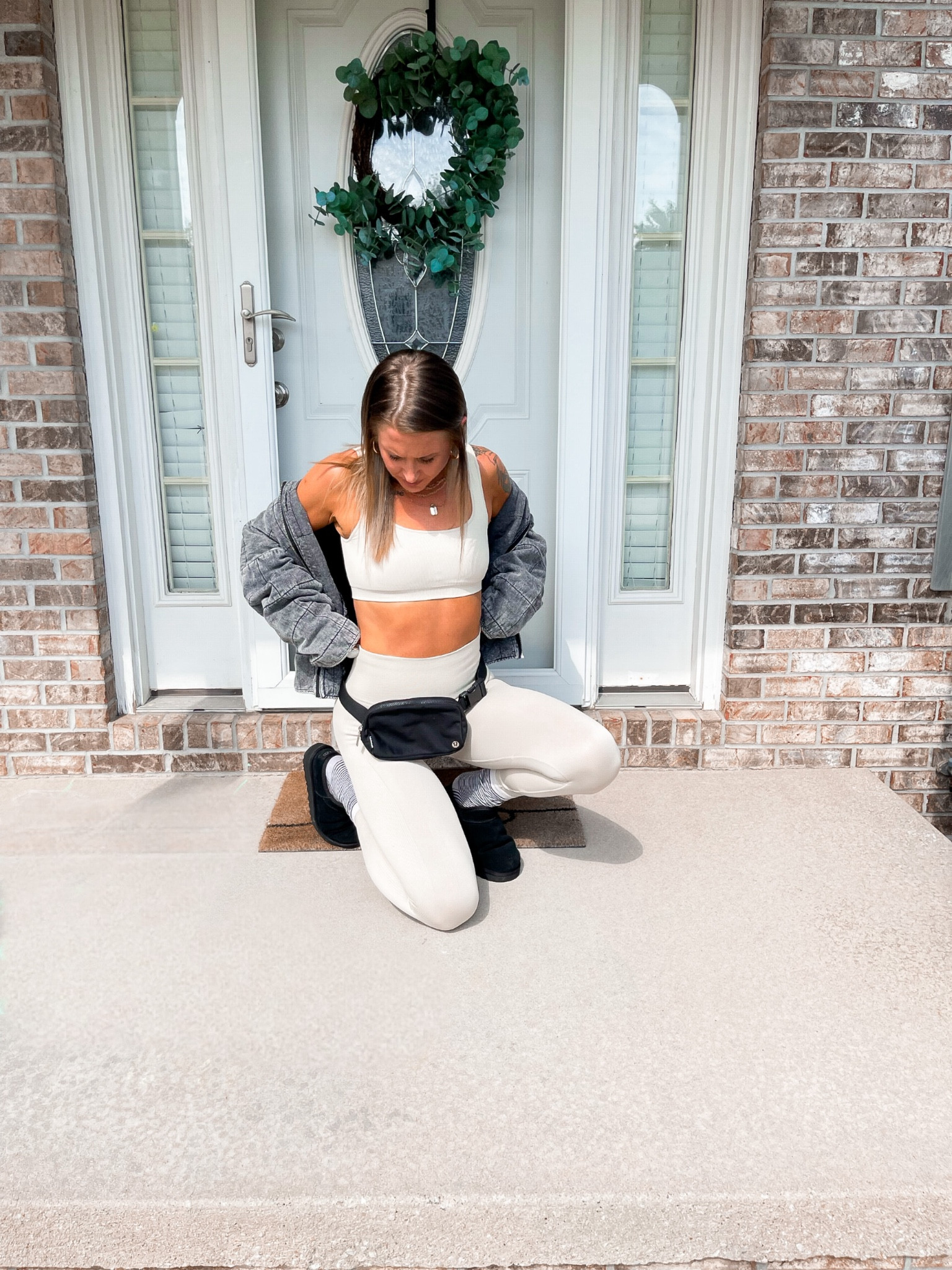 Fall activewear casual OOTD | Amazon activewear set | Forever21 oversized jacket | Ugg boot | Lululemon belt bag | Target socks and accessories

#falllook #activewear #outfitsets #ootd #amazonfinds 

#LTKsalealert #LTKshoecrush #LTKfindsunder50