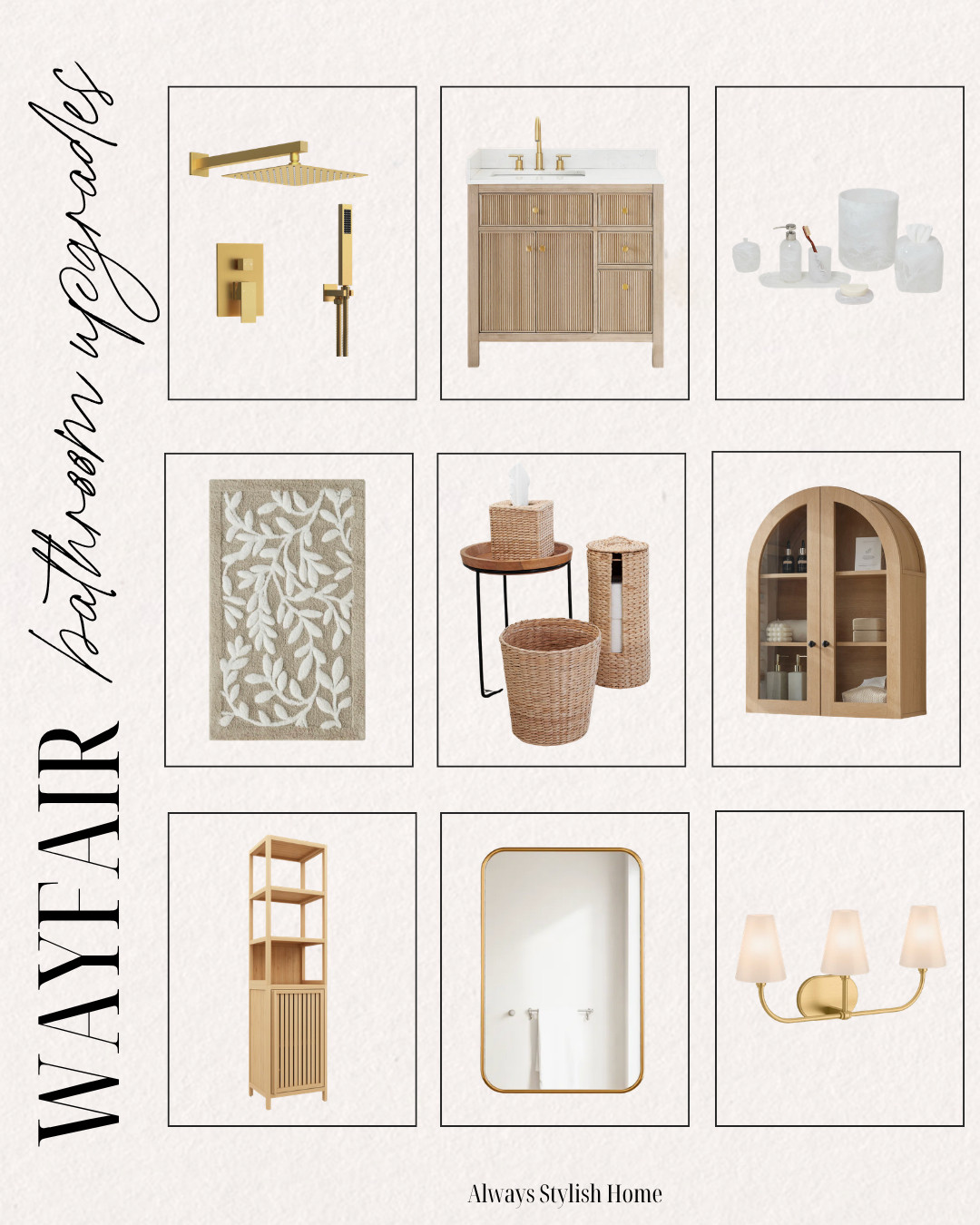 Wayfair bathroom upgrades to elevate your space with simple, affordable changes. From sleek vanities and modern mirrors to chic storage and spa-like accessories, these Wayfair home finds help create a clean, polished bathroom without a full renovation. Perfect if you love modern, neutral, and functional bathroom design.
#wayfairhome #bathroomupgrades #bathroomdecor #modernbathroom #neutralhomedecor #homerefresh #wayfairfinds #bathroominspo #affordablehomedecor #ltkhome 

 #LTKSeasonal #LTKHome #LTKSaleAlert