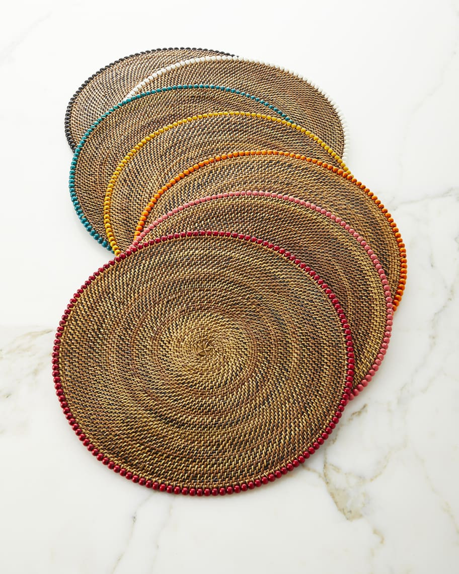 Calaisio Four Round Bead-Rimmed Placemats | Neiman Marcus