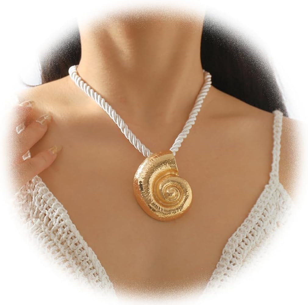 Doubnine Sea Shell Charm Cowrie Earrings Dangle Golden Mermaid Earrings Scallop Beach Retro Chic ... | Amazon (US)