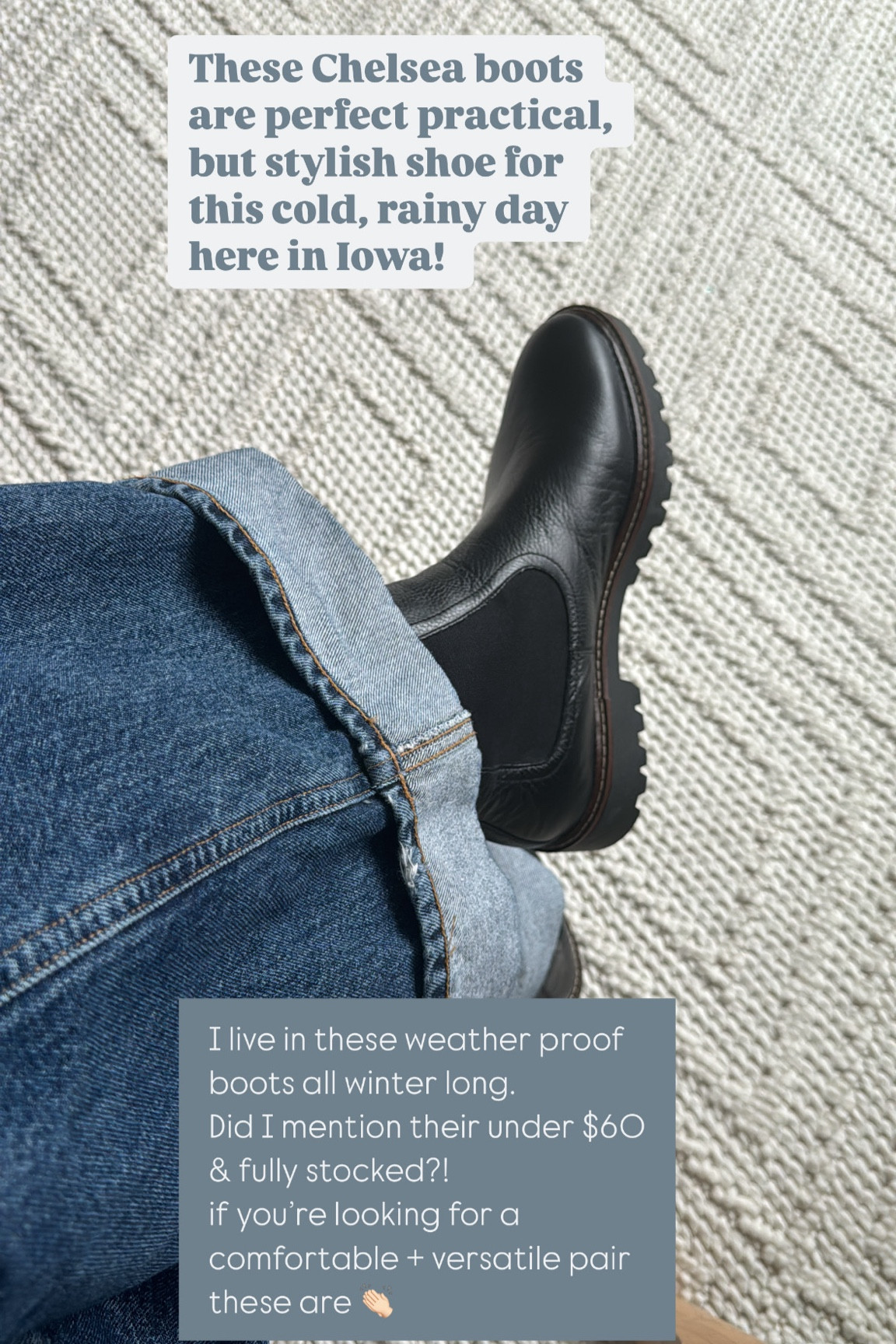 These Chelsea boots are my most worn boots! Under $60, comfortable + weather proof👏🏻
These fit true to size 

#LTKHoliday #LTKGiftGuide #LTKFindsUnder100