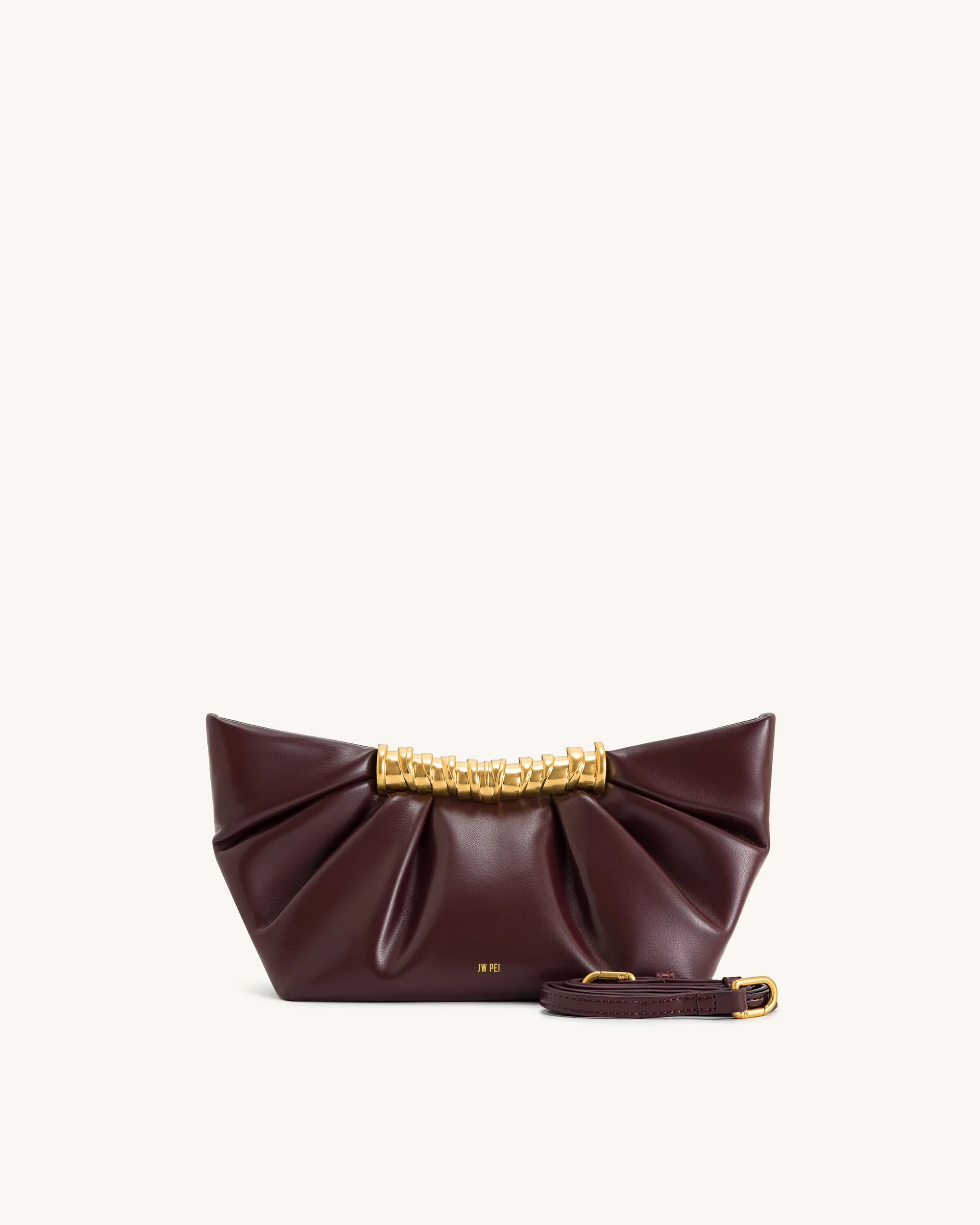 Leia Pleated Clutch - Deep Burgundy | JW PEI US