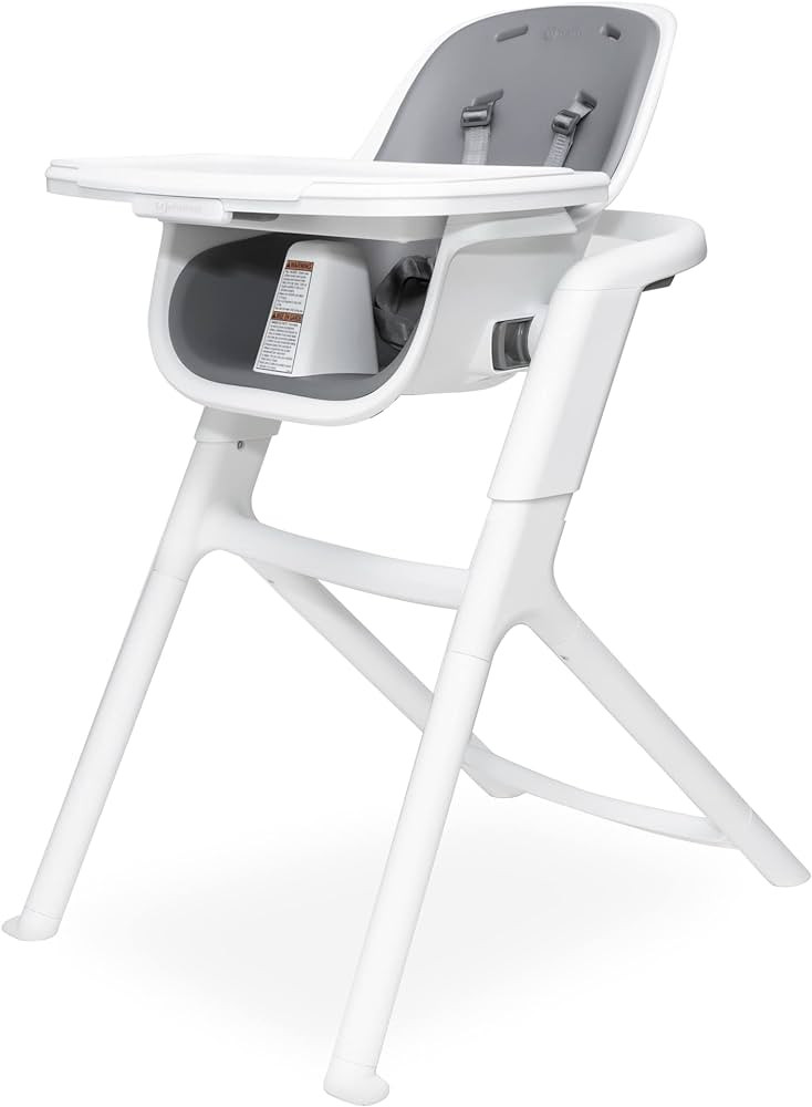 4moms Connect High Chair, One-Handed Magnetic Tray Attachment, White/Grey | Amazon (US)