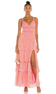 LIKELY Athena Maxi Dress in Pink Multi from Revolve.com | Revolve Clothing (Global)