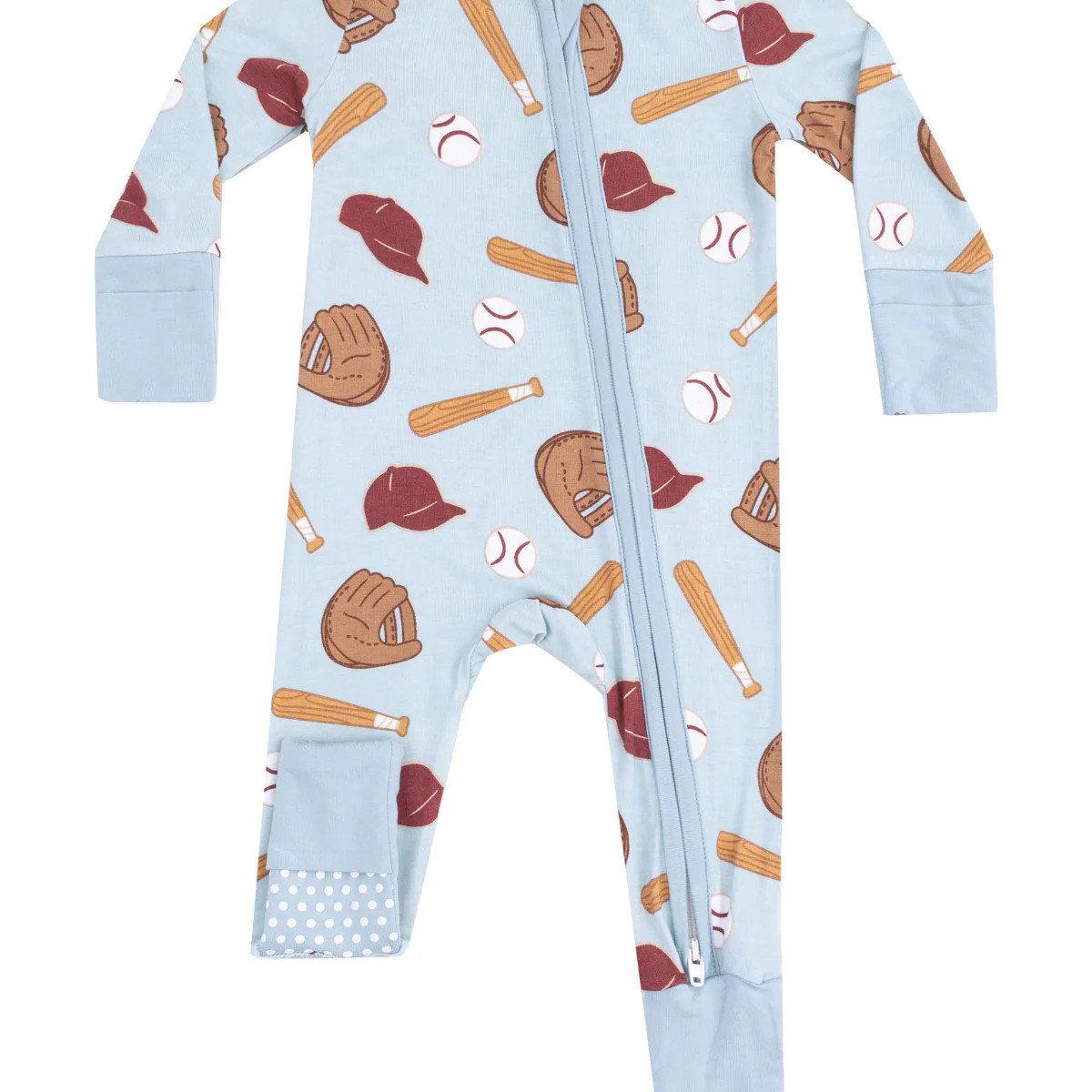 2-Way Zip Romper, Baseball | SpearmintLOVE