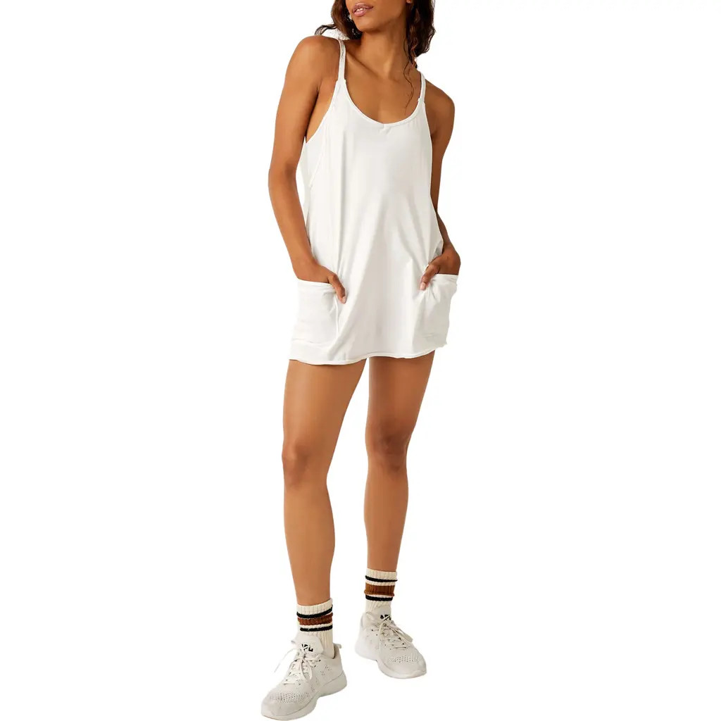 Free People FP Movement Hot Shot Racerback Tank Minidress in White at Nordstrom, Size Medium | Nordstrom