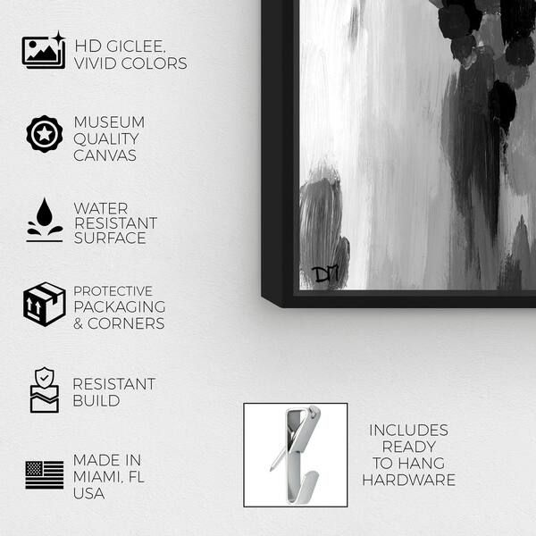 Oliver Gal Abstract Wall Art Framed Canvas Prints 'Classic Noir Textures' Paint - White, Black | Bed Bath & Beyond