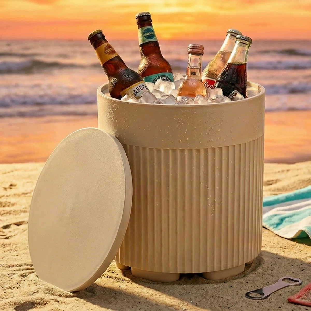 3-in-1 Outdoor Cooler Side Table with Storage – Patio, Poolside, Deck | Wayfair North America