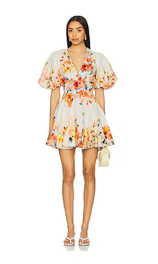 HEMANT AND NANDITA Short Dress in Ivory Floral from Revolve.com | Revolve Clothing (Global)