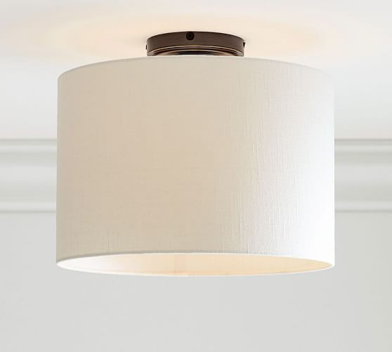 Linen Drum Shaded Flush Mount | Pottery Barn Kids