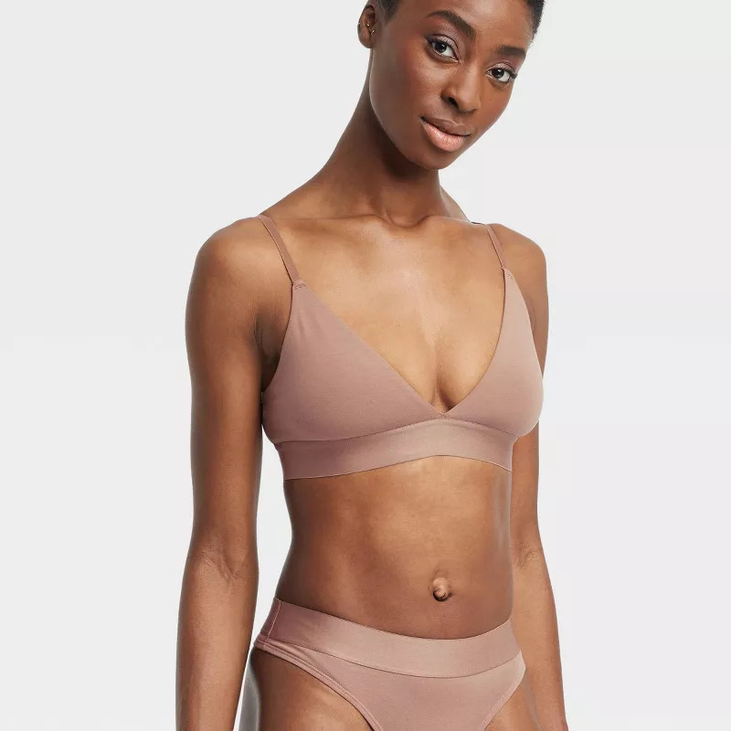 Women's Cotton Stretch Unlined Triangle Bralette - Auden™ | Target