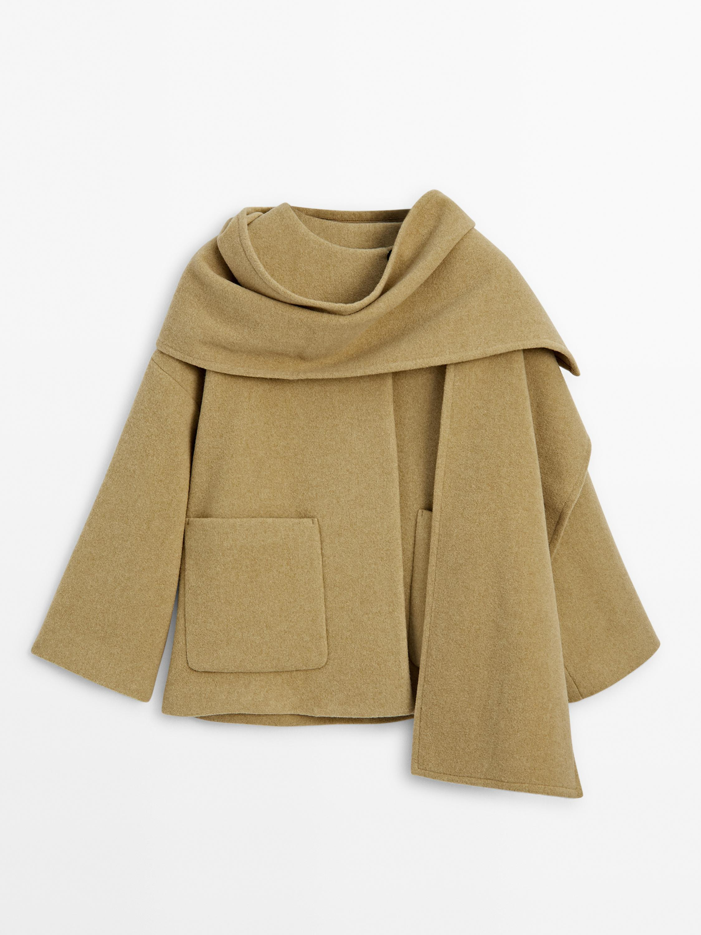 Cape coat with scarf | Massimo Dutti US