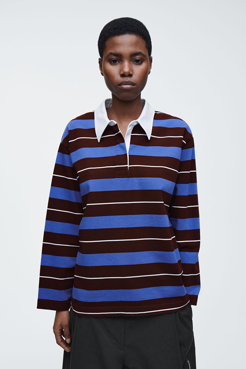 STRIPED LONG-SLEEVED POLO SHIRT | COS (US)