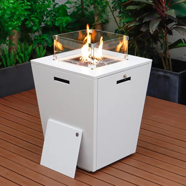 32.44" H x 21.65" W Propane Outdoor Fire Pit Table with Lid | Wayfair North America