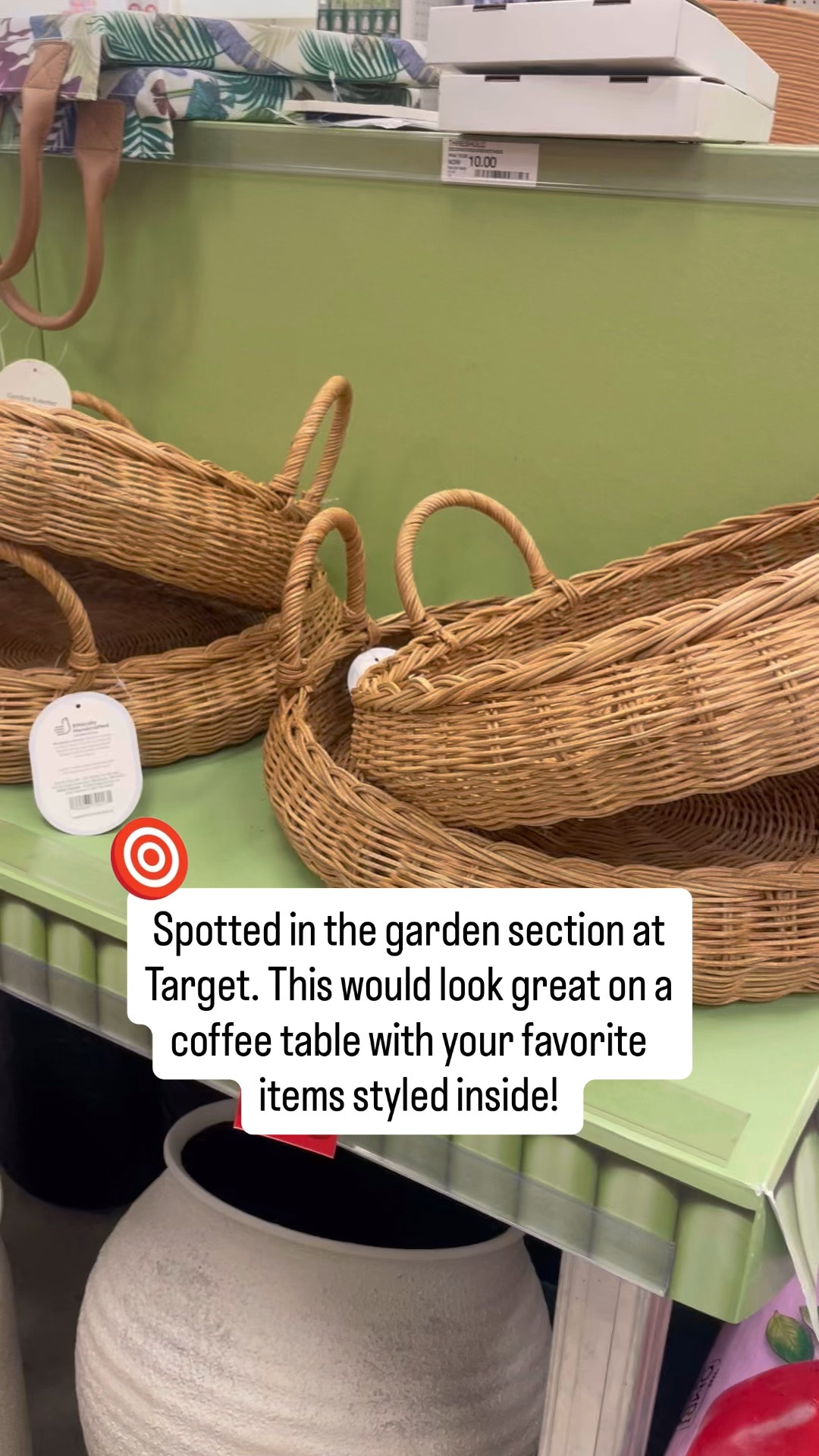 Cute round basket tray from Target. This will make a perfect coffee table centerpiece with your favorite items gathered inside!

#LTKHome #LTKSaleAlert #LTKMothersDay