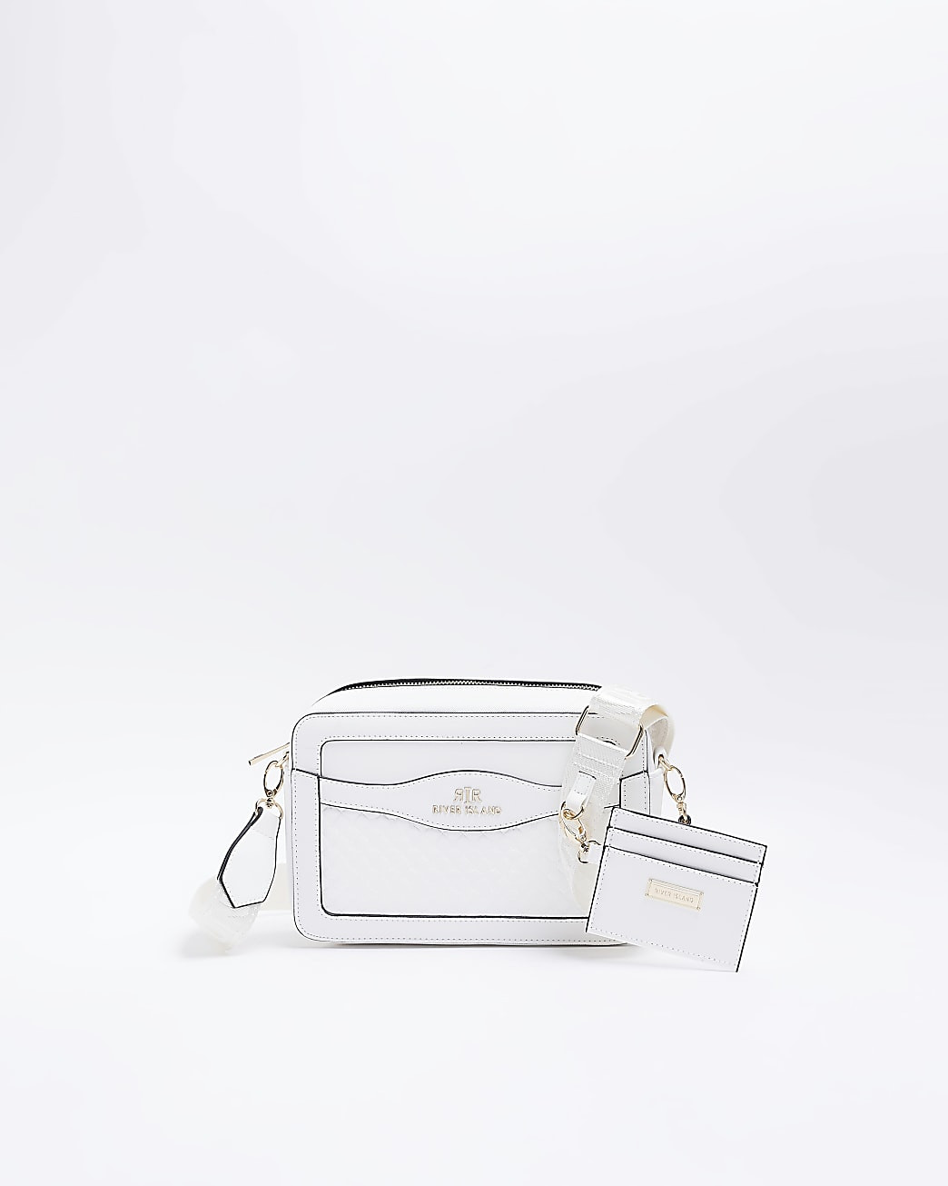 White quilted panel cross body bag | River Island (UK & IE)