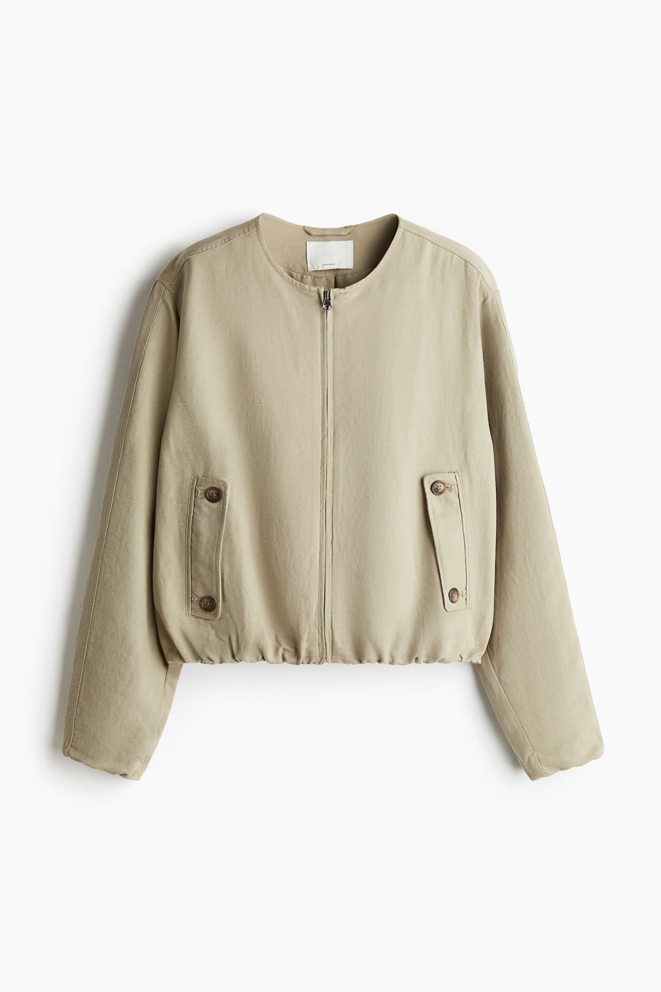 Linen-blend bomber jacket | H&M (UK, MY, IN, SG, PH, TW, HK)