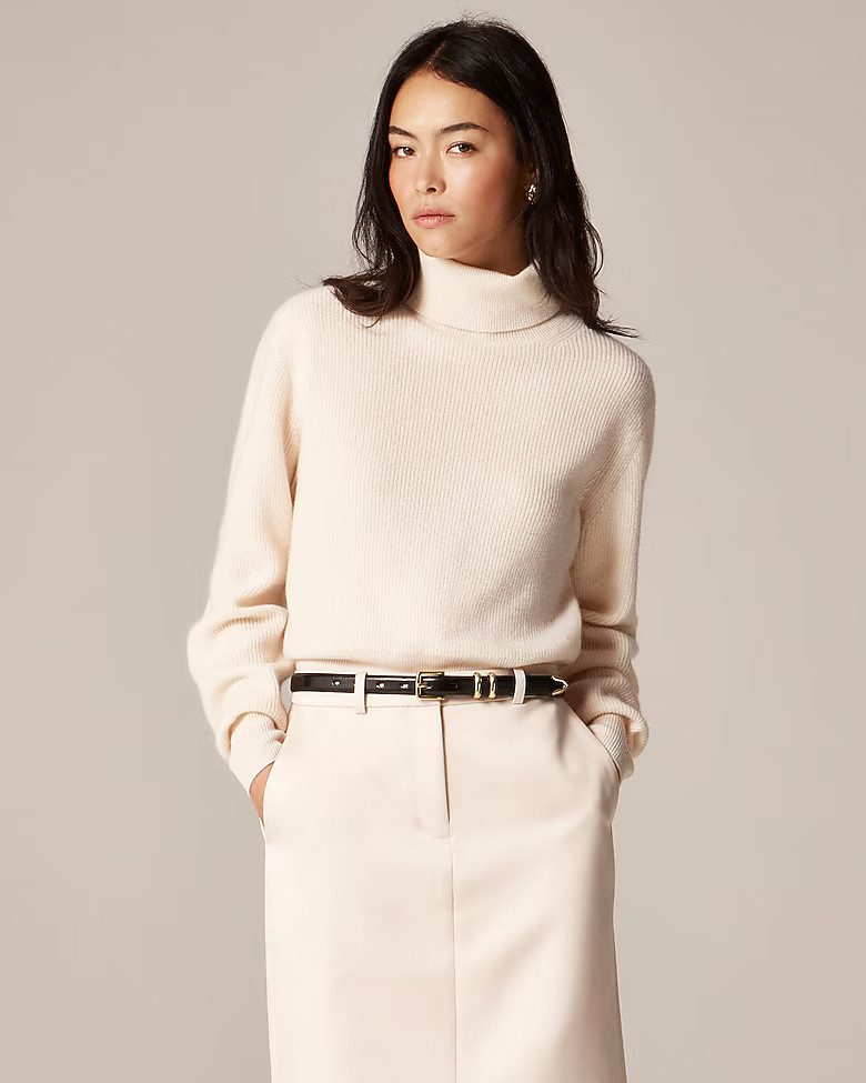 Ribbed cashmere turtleneck sweater | J. Crew US