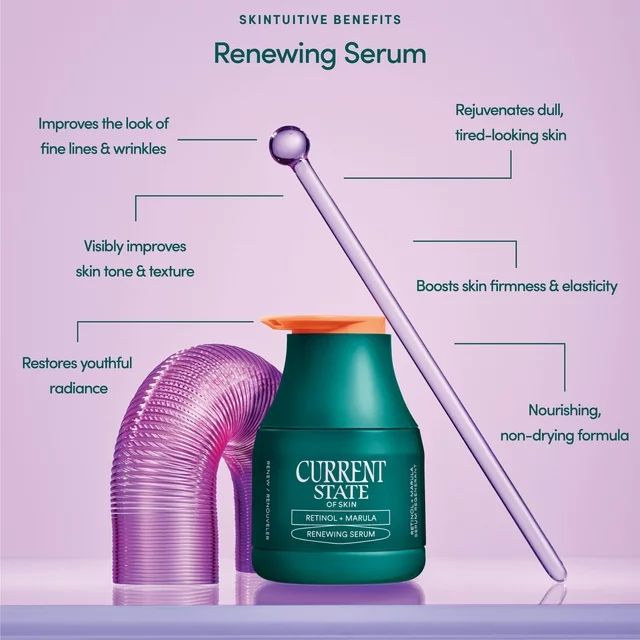 Current State Retinol Marula Renewing Serum for All Skin Types, Restores Dull Aging Skin, 1 oz | Walmart (US)